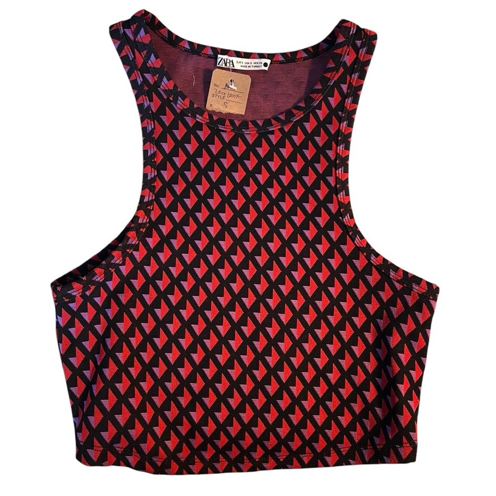 Zara Jacquard Cropped Top